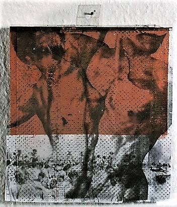 Aussenleben/1996/Fotokopie, gefärbtes Wachs auf Holz/16x16cm | Klaus Fabricius  Artist Künstler Information