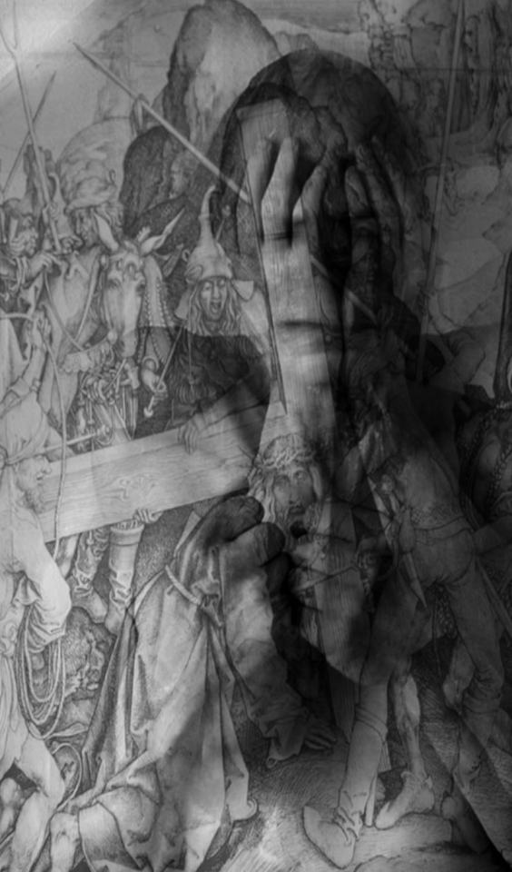 Denkonstrultion [mit Schongauer Motiv]/2021/Fotografie Digital Collage/Dibond Alu/60x40cm | Klaus Fabricius  Artist Künstler Information