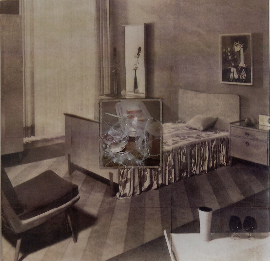 Ende der Gemütlichkeit/um 2001/Foto Transferprint Glasbruch/80x80x10cm | Klaus Fabricius  Artist Künstler Information