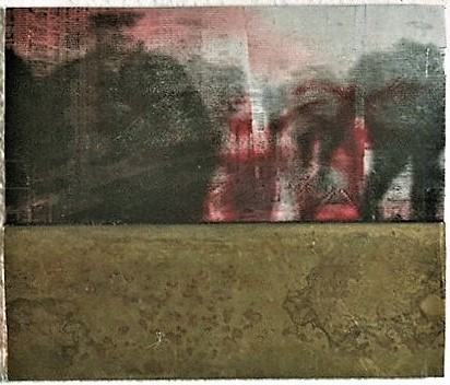 Rebellion/1996TFotokopie, Aquarell, Messing auf Holz/16x18cm | Klaus Fabricius  Artist Künstler Information