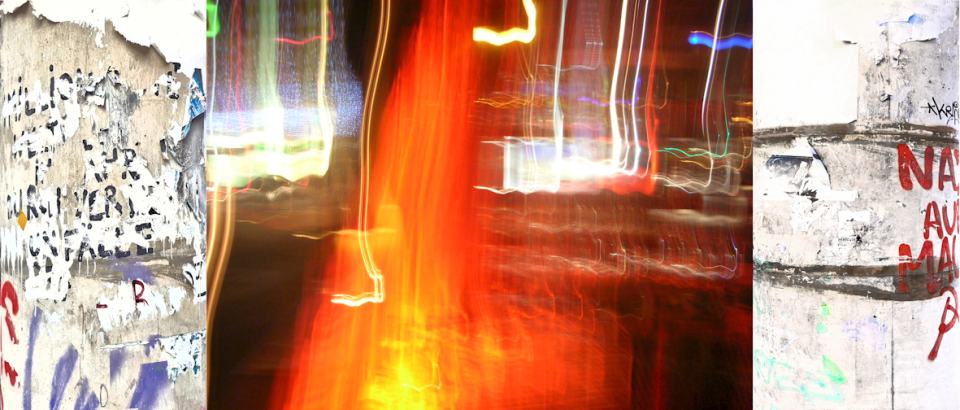 Revolte/2025/Fotografie auf Alu-Dibond [links-rechts] und Gewebe-Plane [Mittelteil]/80x 160 | Klaus Fabricius  Artist Künstler Information