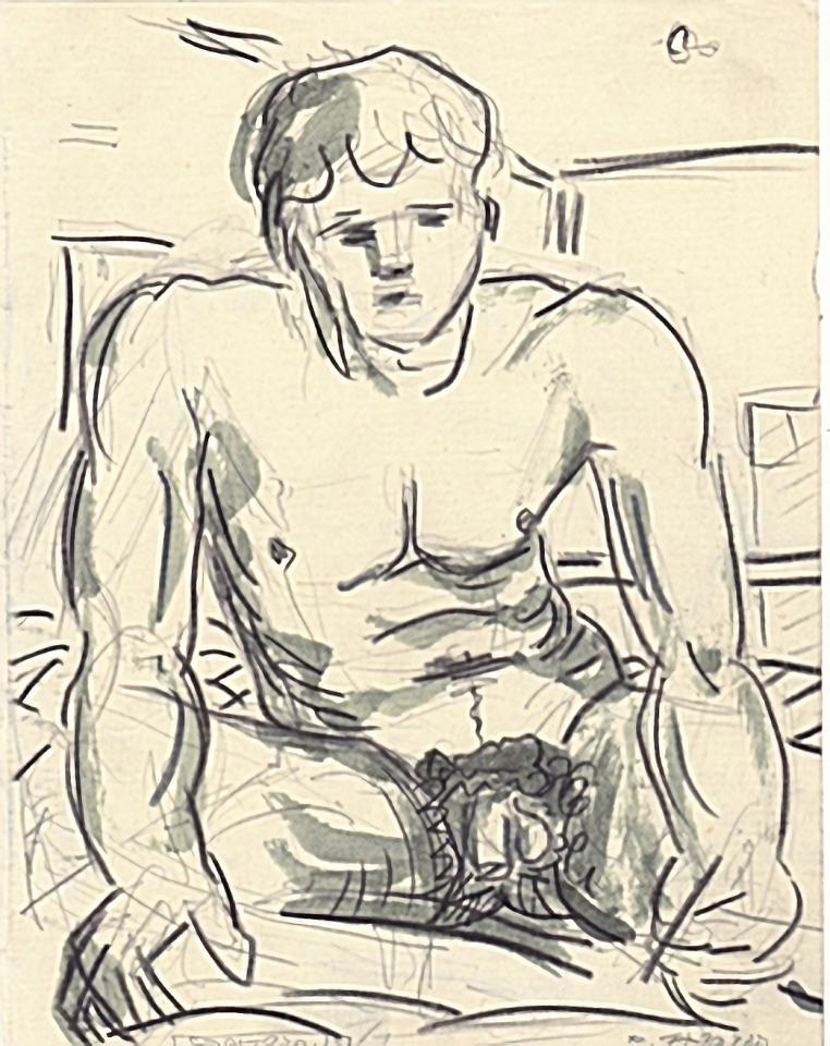 Selbst/Zeichnung/1989/24x18cm | Klaus Fabricius  Artist Künstler Information