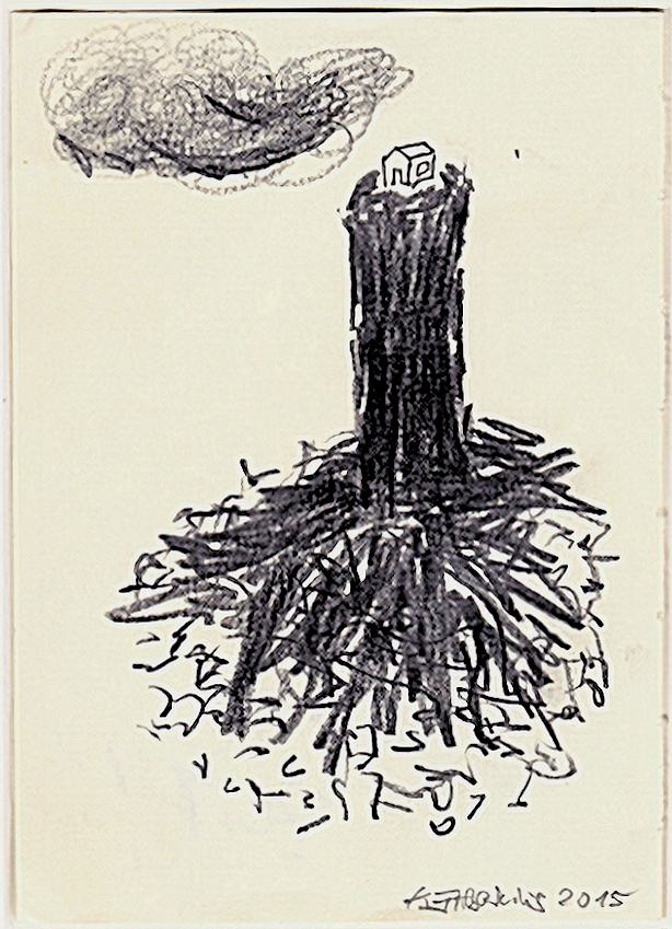 Welten Bildnis/2015/Zeichnung/16x12cm | Klaus Fabricius  Artist Künstler Information